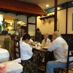 people eating at a restaurant