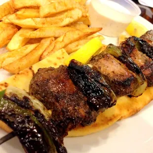 Beef Kebob Platter with Rice
