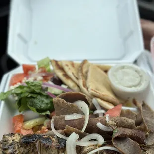 a tray of food
