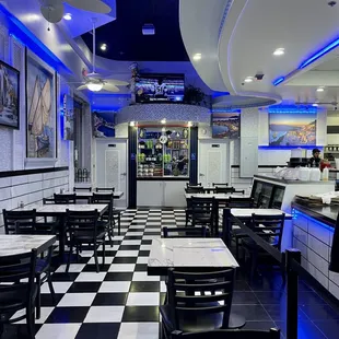 the interior of yassou greek grill