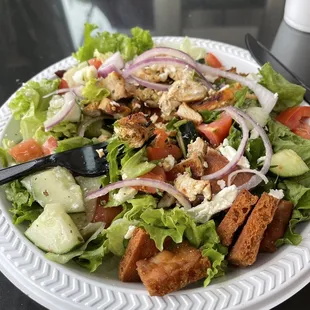 Greek Salad with Lemon Herb Chicken