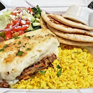 Mousakka combo plate (take out)