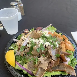 Greek Salad Deluxe Gyros and Lemon Herb Chicken