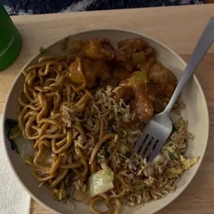 Amazing as always! veggie chow mein, sweet n sour chicken and pork fried rice. Yummers