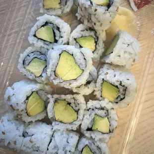 Salmon avocado roll with no salmon. Wtf?