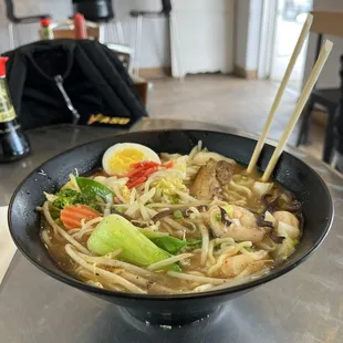 Champon ramen with miso broth