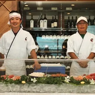 Handmade sushi rolls at a private event.