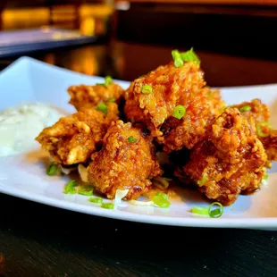 a plate of fried food