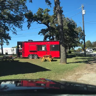 Drunken Cow BBQ Parked outside of Yates. It's pretty good. A must try.