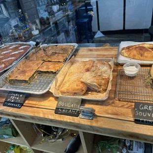 Greek Greek style spanakopita (spinach pie) and Bougatsa!