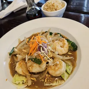Thai basil shrimp with brown rice