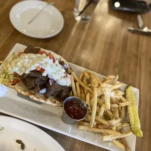 Yaya&apos;s Gyro and truffle fries
