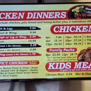 Menu Sign August 2021
