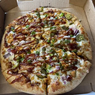 BBQ Chicken Pizza with Jalapeños