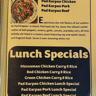 Lunch Specials
