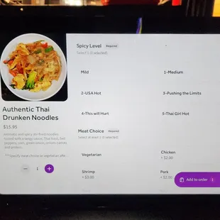 menu