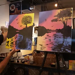Zach's painting and the original on the right!