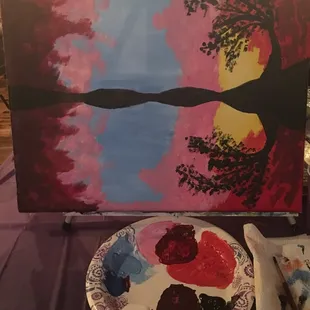 My tree and sunset picture. Almost done!