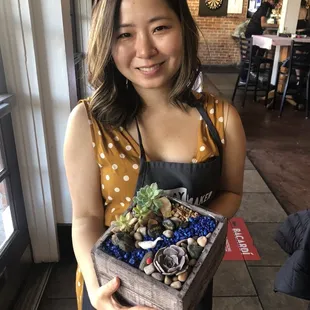 Me and my succulent arrangement