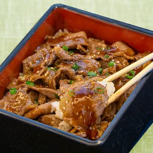 &quot;Wagyu&quot; Grilled Beef over rice.
 Come to try our most popular dish!