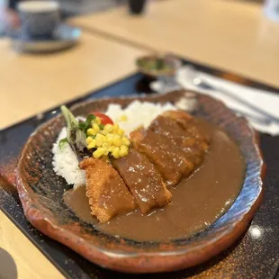 a plate of food on a table