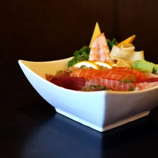 Chirashi - Fresh fish on top of well-seasoned sushi rice...