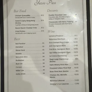 Menu