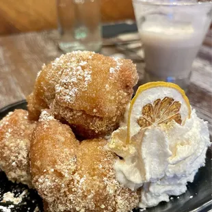 GET THESE ALL DAY LONG! Meyer lemon donut holes.