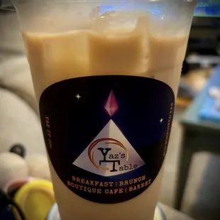 Iced lavender chai tea latte