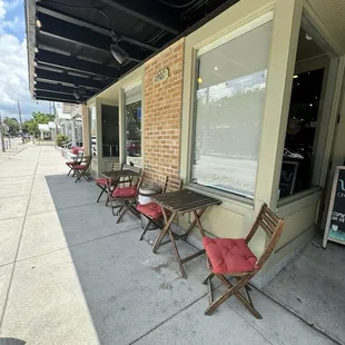 Outdoor seating nice and simple