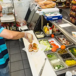 a man preparing food