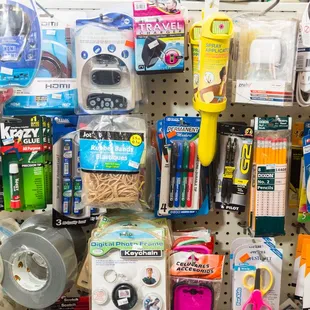 a variety of items on display