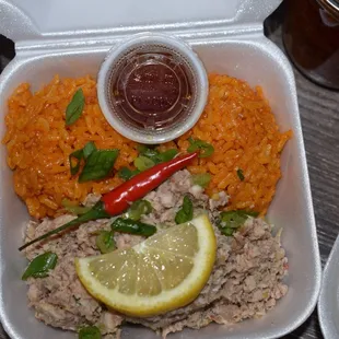 Chicken Kelaguen Red Rice