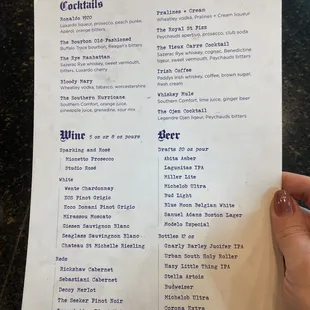 the menu