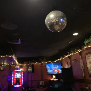 Disco ball gives it some fun ambiance