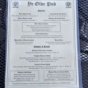 Menu front