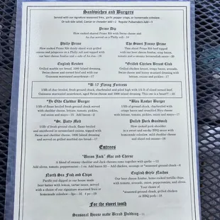 Menu back