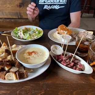 a table full of food