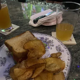 BLT served with homemade chips