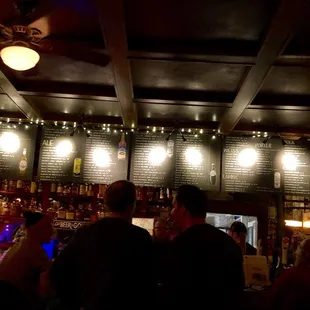 You can't read it, but shows vast selection of beers.