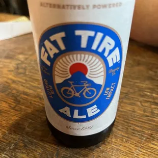 a bottle of fat tire ale