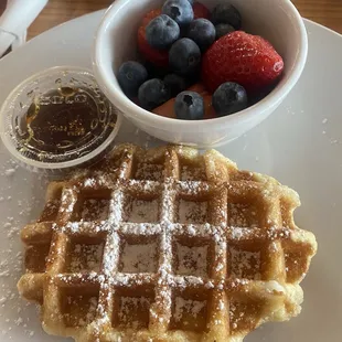 You bite into small pieces of Belgium waffle flakes. You have to try this!!!!!