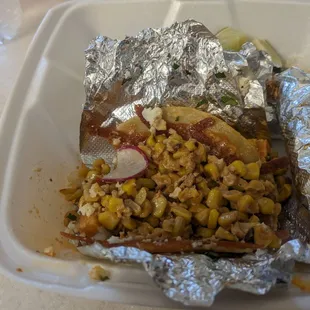 Veggie taco (sweet potato and corn)