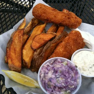 fish, fish and chips, food, seafood