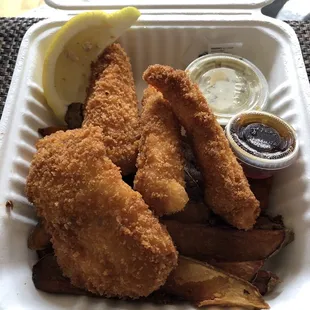 fish and chips, fish, seafood, food