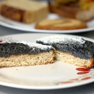 Inside of Black Sesame Bostock ($6.50) - I really like the black sesame topping. The bottom is light in texture and a bit dry.