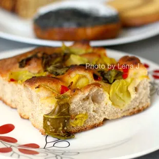 Focaccia w/ Pickled Mustard Greens and Chili Paste ($5) - great! Mix-ins go really well with the focaccia.