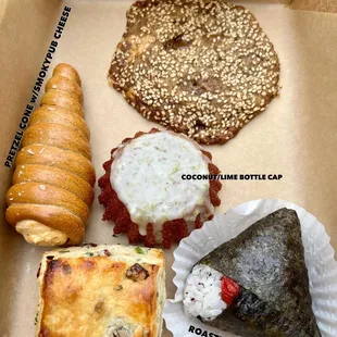 a variety of food items