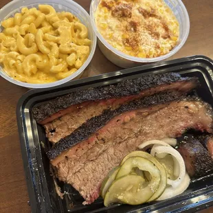 Point brisket, Smokin Mac n cheese and Yearbys street corn.