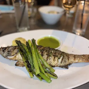 My favorite: Branzino and a side of coconut rice